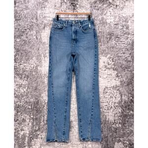 Good American Jeans 6 / 28 Womens Good Boy Straight Split Leg Denim